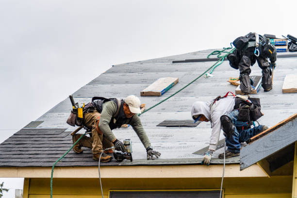 Professional Gutter Installation technician working in Avoca, MI
